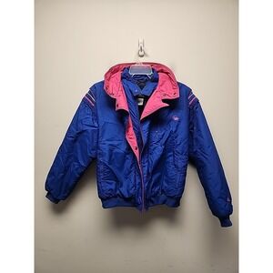 Vintage Women's Roffe Skiwear Zip Up SKI  Jacket Size 12 Color Block Made in USA